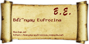 Bányay Eufrozina névjegykártya